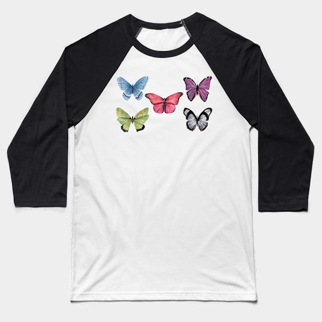 Butterflies Baseball T-Shirt by nadiaham